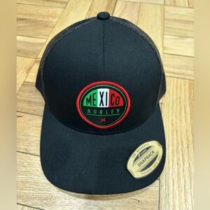 Hurley Men's Trucker Hat Mexico Staple Destination Mesh Snapback Cap in Black